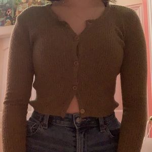 full tilt tight sweater top button up